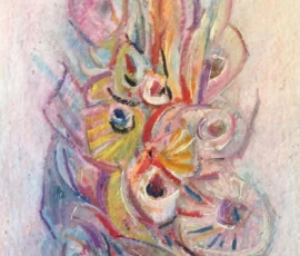Olio su cartoncino 30x40 cm. Anni 80 Olio su cartoncino di Romano Zaniol. Bella composizione di fiori, su fondo dai colori delicati-